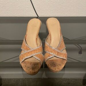 Guess Eleonora Cork Wedges With Rhinestone Size 8.5
